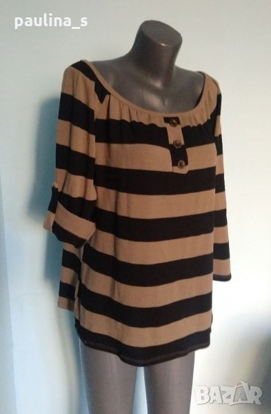 Еластичен пуловер тип туника с дълъг ръкав и регулация / голям размер , снимка 1