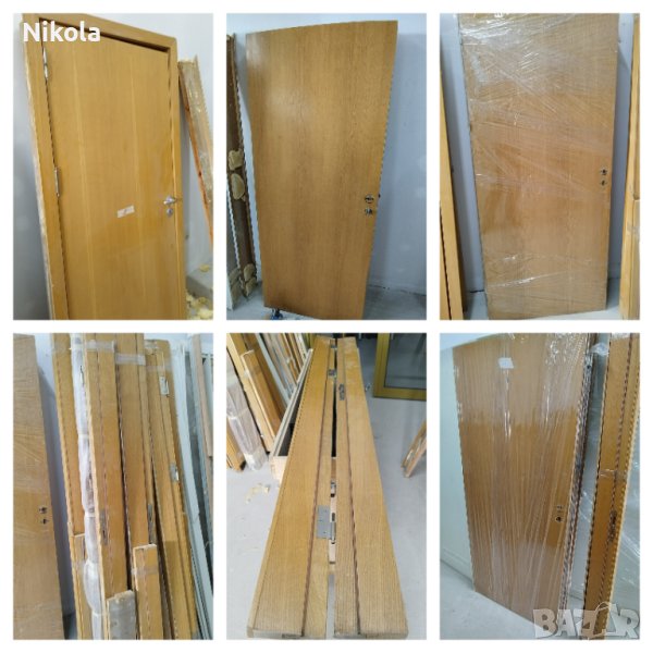 Врати от масив и естествен дъбов форнир без фалцови има каса и первази, снимка 1