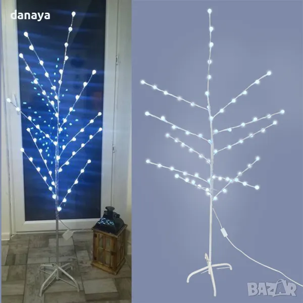 5287 Светещо коледно дръвче, 150 см, 66 LED светлини топчета, снимка 1