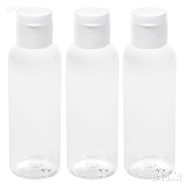 Комплект бутилки за пътуване, прозрачни – 100 мл × 3 бр._1164009, снимка 1