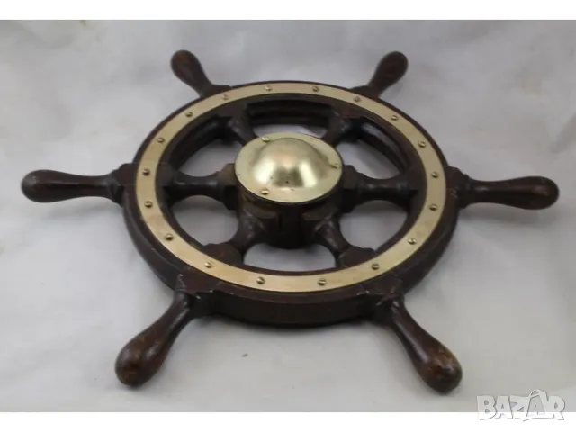 400 Корабен рул,щурвал от мостика на търговски. кораб. , снимка 3 - Антикварни и старинни предмети - 50097564