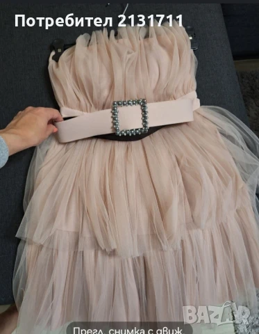 Кукленска рокля с бюстие в цвят пудра , снимка 5 - Рокли - 51409703
