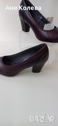 Нови естествени немски Jana  в бордо и цв. 38 н-р, снимка 2 - Дамски обувки на ток - 37956984