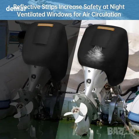 600D Оксфорд Водоустойчиво покривало за извънбордов двигател на лодка, до 25-50HP (черно), снимка 5 - Аксесоари и консумативи - 48864003