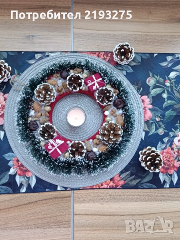 Коледен венец, снимка 2 - Коледни подаръци - 52797534