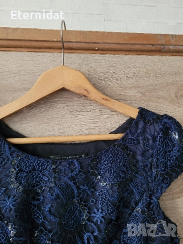 Нова официална тъмно синя рокля пайети и рязана дантела , снимка 4 - Рокли - 52062204