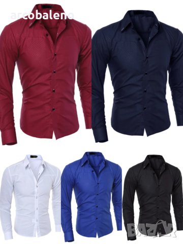 Мъжка модна универсална риза с дълъг ръкав, 5цвята - 024, снимка 1 - Ризи - 39828745