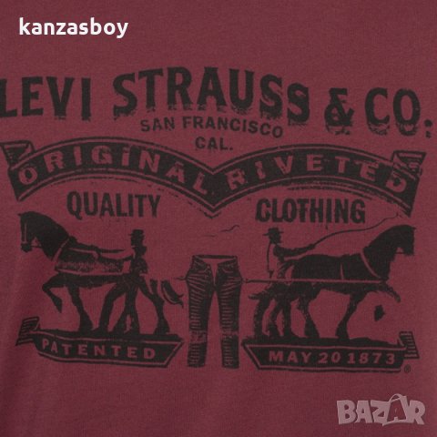 Levi's Burgundy Crew Neck Logo T-Shirt - страхотна мъжка тениска, снимка 2 - Тениски - 33634651