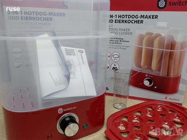 НОВ! Уред за хот дог и яйцеварка 2 в 1, снимка 3 - Уреди за готвене на пара - 50702950