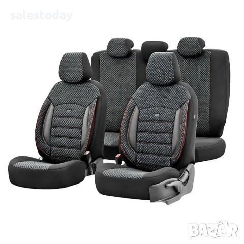 Тапицерия за кола, съвместими със странични AirBag въглавници, черно/червено, снимка 6 - Аксесоари и консумативи - 51215572