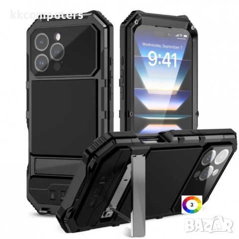 Apple iPhone 16 Pro Max R-JUST Удароустойчив/Водоустойчив Калъф и Протектор