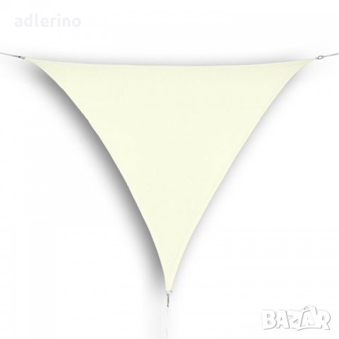 Слънчево платно, 3х3х3 м, платно за сянка, кремаво, Ханзе, HanSe, триъгълно платно, HDPE, снимка 2 - Градински мебели, декорация  - 34314494