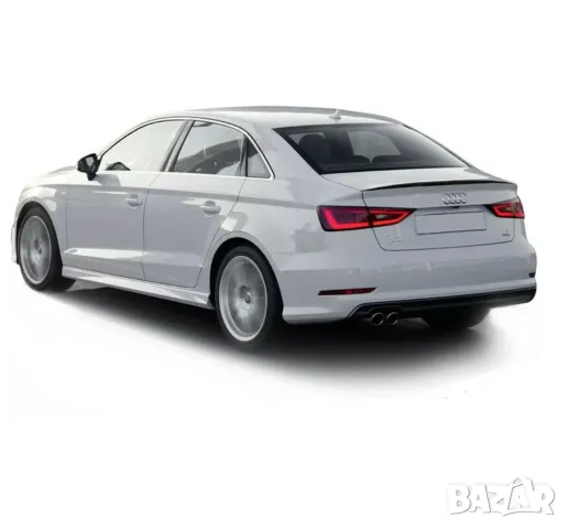Лип спойлер заден черен пиано лак подходящ за Audi A3 S3 RS3 8V sedan (2013-2020), снимка 2 - Аксесоари и консумативи - 47419447