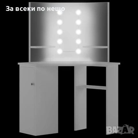 Ъглова тоалетка с LED осветление, бяла Код P1015, снимка 3 - Тоалетки - 51223443
