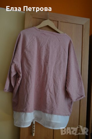 Блуза дамска есенна/пролетно, пепел от рози със звезди момиче и камъни; 5XL÷6XL, снимка 2 - Блузи с дълъг ръкав и пуловери - 43029132