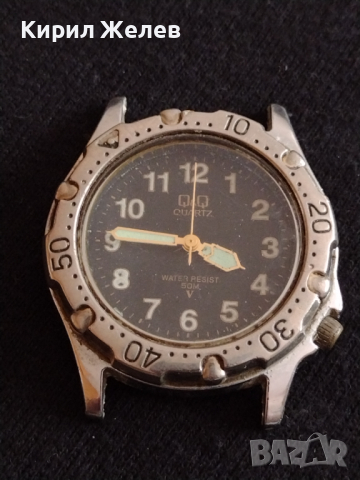 Марков мъжки часовник Q/Q QUARTZ WATER RESIST  с светещи стрелки много красив стилен - 26843