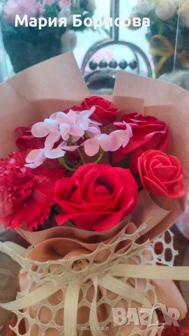 Букет от сапунени цветя, снимка 8 - Романтични подаръци - 44070486