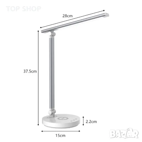 LED настолна лампа с безжично зарядно и грижа за очите MDHAND, снимка 3 - Настолни лампи - 48788151