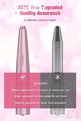 14 в 1 Безжична електрическа пила за нокти DF103,USB акумулаторна,30 000 оборота, снимка 2 - Електрически пили за пети - 43177826