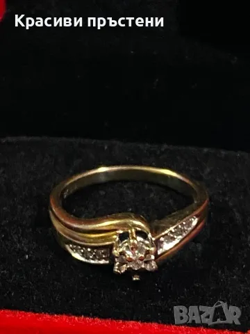 Златен пръстен с 7 диаманта / брилянта – 9 карата, 3.18 гр, снимка 6 - Пръстени - 50181741
