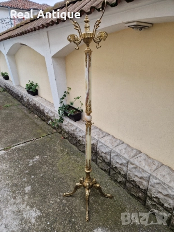 Страхотна антикварна френска подова закачалка бронз оникс , снимка 7 - Антикварни и старинни предмети - 52113565