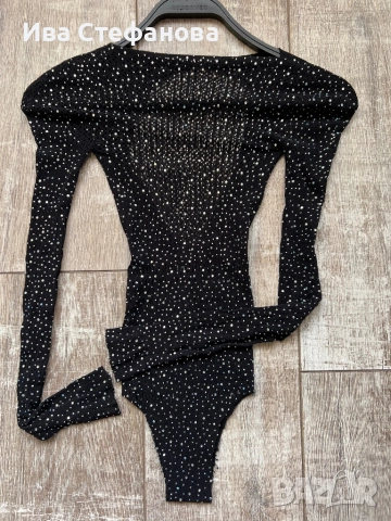 Ново парти коктейлно официално черно бляскаво боди универсален размер, снимка 3 - Корсети, бюстиета, топове - 52774704
