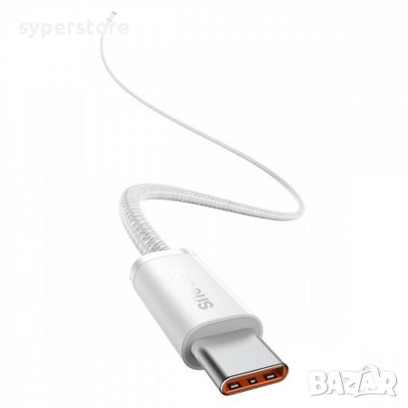 Кабел USB Type C - Type C M/M 1m 100W Baseus CALD000202 Бяла оплетка Cable USB Type-C to Type-C, снимка 3 - USB кабели - 38557431