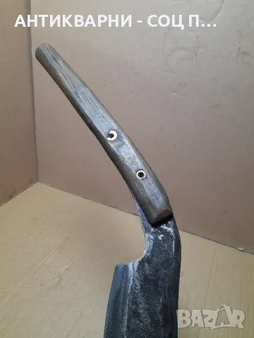 Стар Ръчно Кован Нож За Сено., снимка 6 - Антикварни и старинни предмети - 49200050