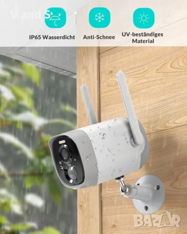 4MP външна камера за наблюдение с цветно нощно виждане, двупосочно аудио, IP65, облачна/SD карт, снимка 7 - HD камери - 50720338