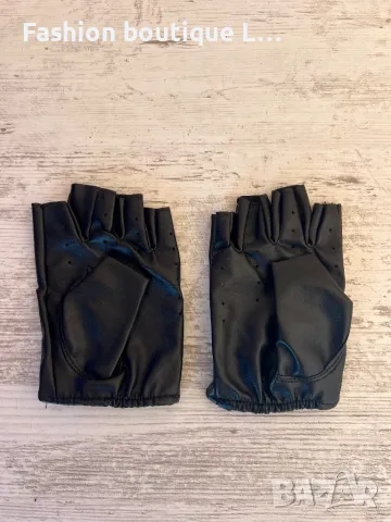 Черни дамски кожени ръкавици с изрязани пръсти 🖤, снимка 4 - Ръкавици - 47854169