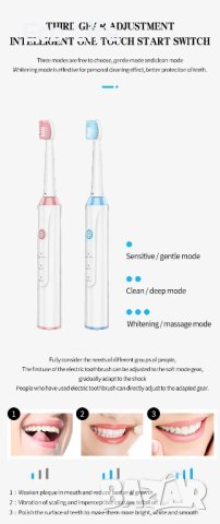 Електрическа четка за зъби с 3 глави Kemei, снимка 8 - Други - 40532019