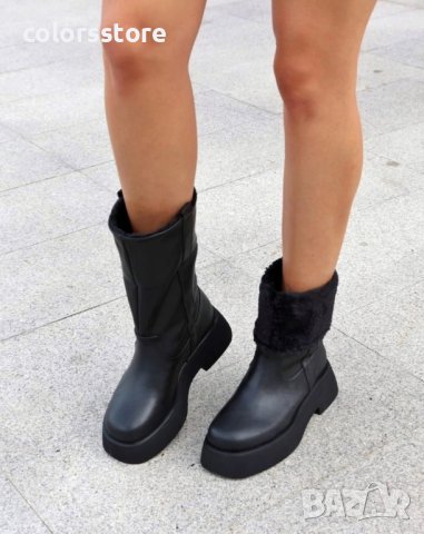 Равни боти - черна кожа - DFG88