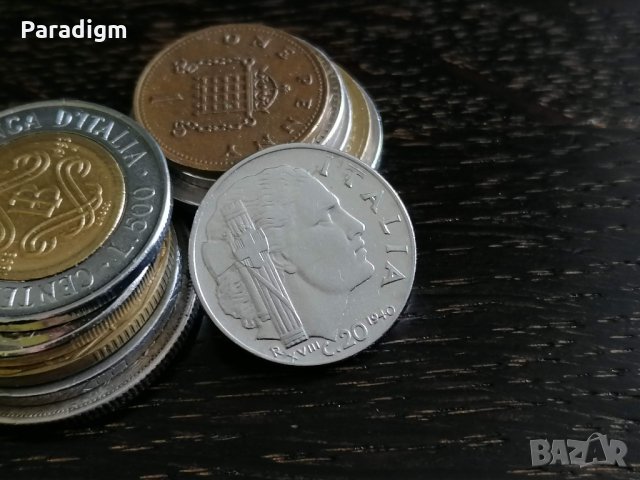 Монета - Италия - 20 чентесими | 1940г., снимка 1 - Нумизматика и бонистика - 32393786