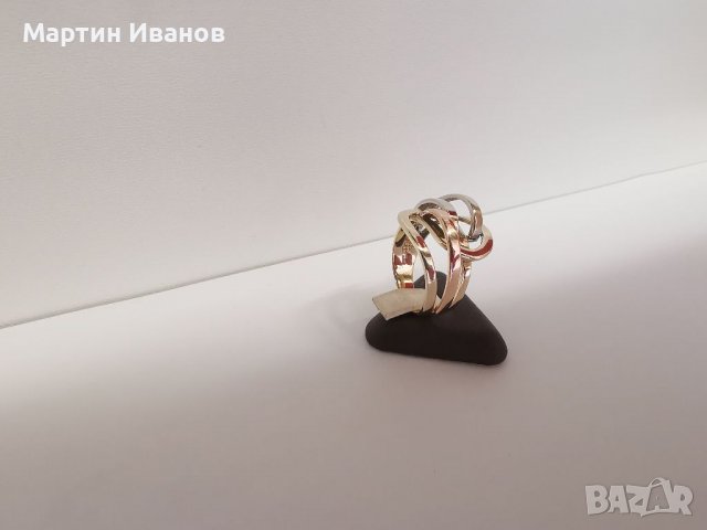 Златен пръстен три цвята злато , снимка 5 - Пръстени - 36987193