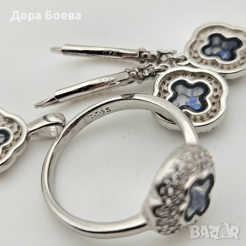 Сребърно съчетание: "Дарена", снимка 7 - Колиета, медальони, синджири - 52655907
