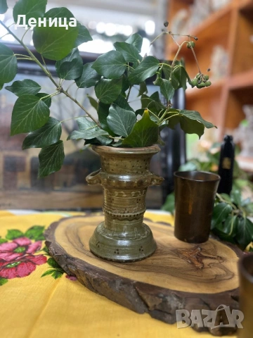 Свещник и комплект за вино   керамика с красиви цветове , снимка 10 - Сервизи - 53156535