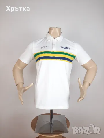 Ayrton Senna Polo Shirt - Оригинална мъжка тениска с яка р-р S, M, снимка 6 - Тениски - 48891672