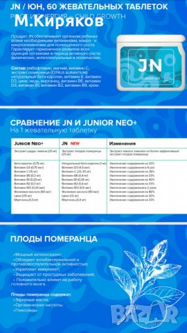  JN - JUNIOR NEO  Детски витамини   №1, снимка 5 - Хранителни добавки - 27622325