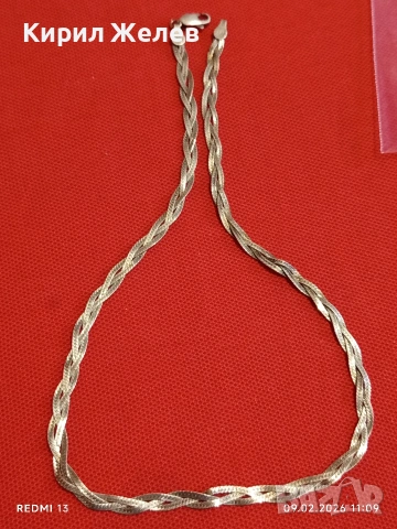 Сребърно колие с змийска плетка елегантен стилен дизайн ювелирна изработка 38387, снимка 5 - Колиета, медальони, синджири - 53411247