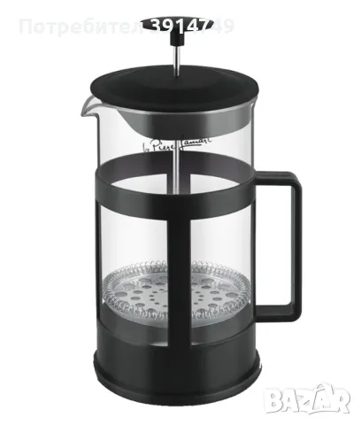 Френска преса / кана / чайник / инфузер за кафе, чай, корпус от стъкло, 1 л, снимка 1