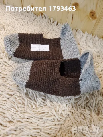 Ръчно плетени мъжки терлици от вълна, размер 43, снимка 1