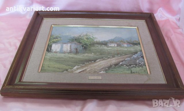 Стара Оригинална маслена Картина подписана, снимка 9 - Картини - 26207467