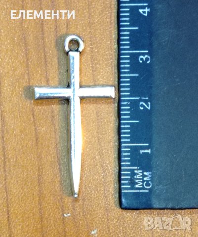 Метален Елемент / Медальон - КРЪСТ, снимка 2 - Колиета, медальони, синджири - 39106205