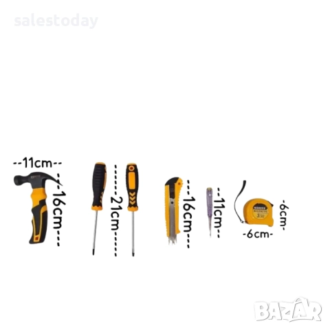 Комплект инструменти, Чук, отвертки, нож, фазомер и ролетка, 6 части, снимка 2 - Аксесоари и консумативи - 52047750