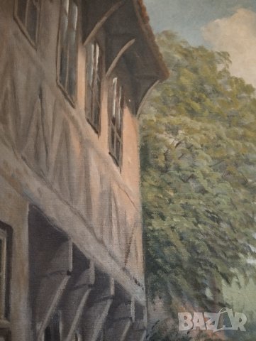 Стара картина-градски пейзаж, снимка 3 - Картини - 43929628
