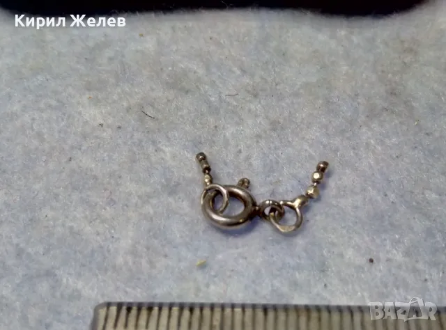 СТАРА СРЕБЪРНА ЗАКОПЧАЛКА СРЕБРО 925 с БЯЛА ПОЗЛАТА КАРАБИНКА За ЛАНЧЕ ГРИВНА КОЛИЕ ВЕРИЖКА 49895, снимка 8 - Други - 49525283