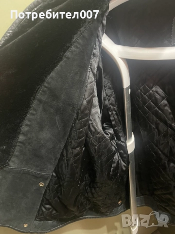 Яке- естествен велур и кожа, с качулка., снимка 6 - Якета - 51789157