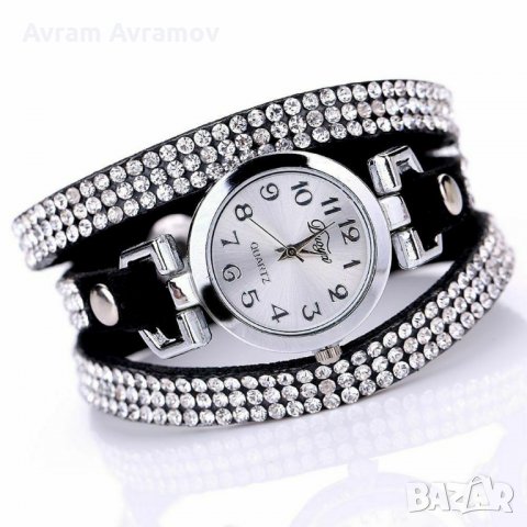 Дамски часовник гривна с кристали Quartz., снимка 2 - Дамски - 26634968