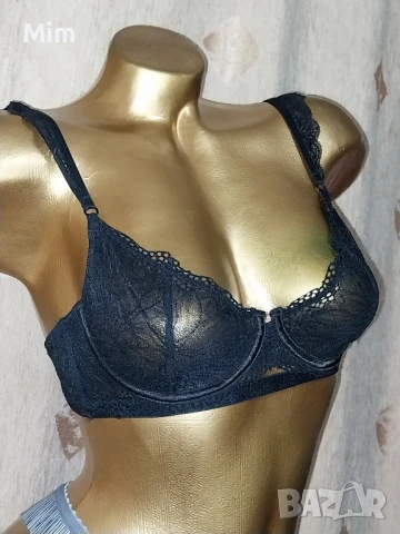 70 D Черен дантелен сутиен , снимка 7 - Бельо - 51360969