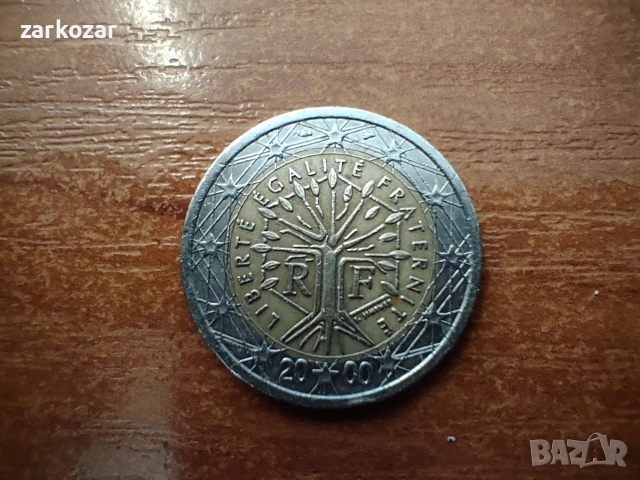 Монета от 2 евро 2000г Франция, снимка 3 - Нумизматика и бонистика - 53523469